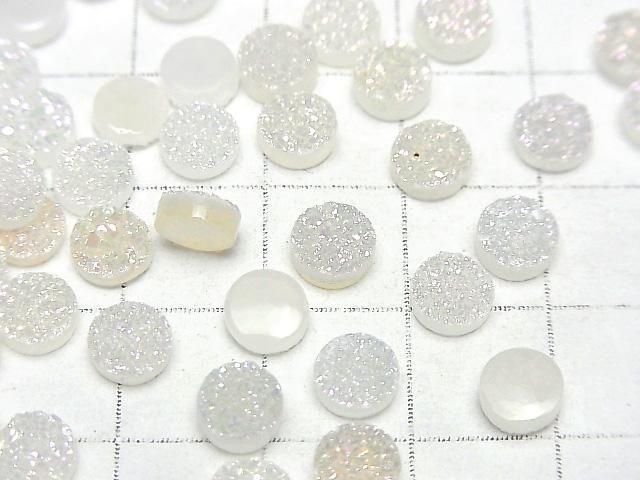 [Video] Druzy Agate Round Cabochon 6x6mm AB Coated 10pcs