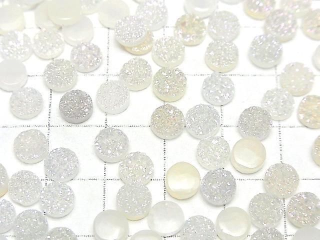 [Video] Druzy Agate Round Cabochon 6x6mm AB Coated 10pcs
