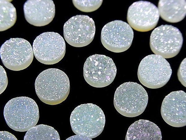 [Video] Druzy Agate Round Cabochon 8x8mm AB Coated 5pcs