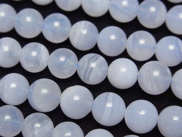 [Video]Blue Lace Agate AA+ Round 8mm half or 1strand beads (aprx.14inch/35cm)