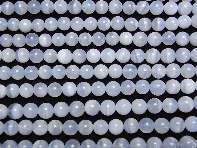 [Video]Blue Lace Agate AA+ Round 8mm half or 1strand beads (aprx.14inch/35cm)