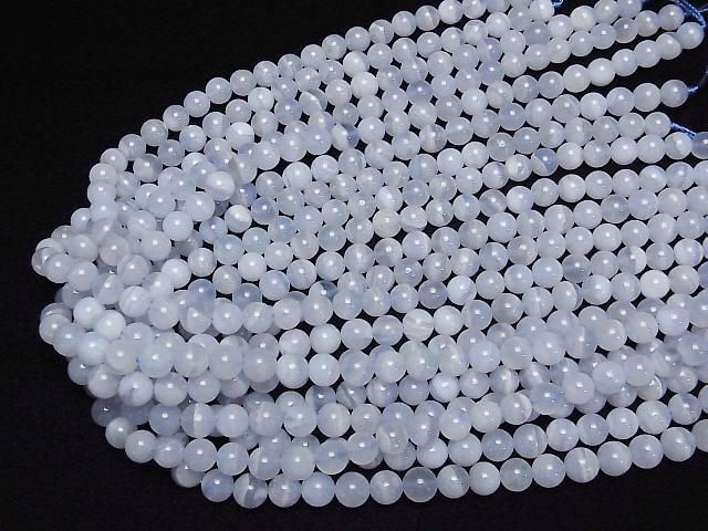 [Video]Blue Lace Agate AA+ Round 8mm half or 1strand beads (aprx.14inch/35cm)