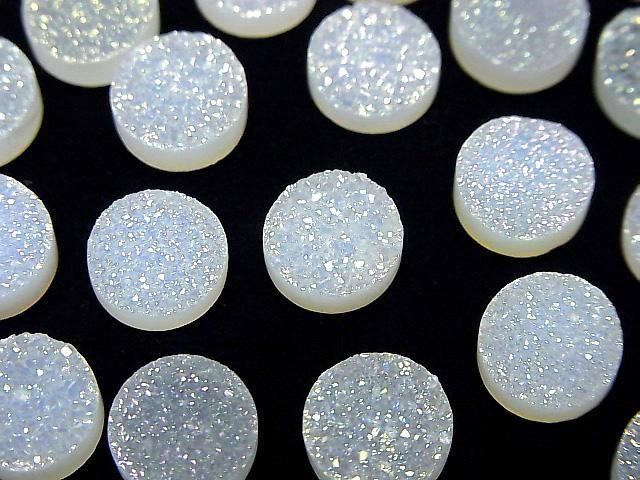 [Video] Druzy Agate Round Cabochon 10x10mm AB Coated 3pcs