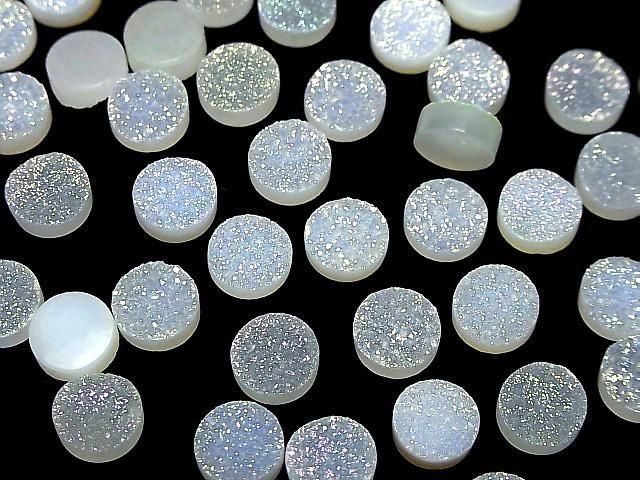 [Video] Druzy Agate Round Cabochon 10x10mm AB Coated 3pcs