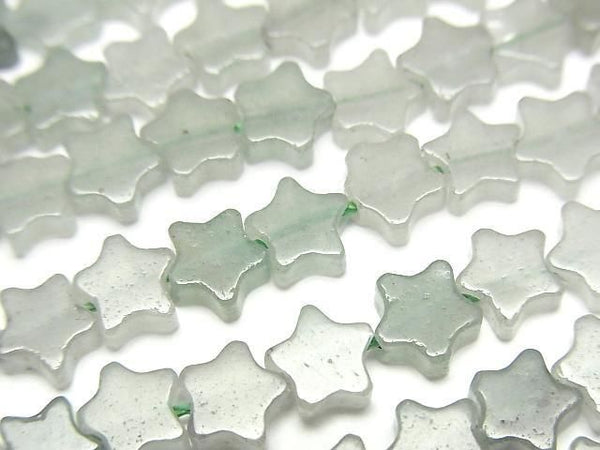 [Video] Green Abetuline Star 6x6mm 1strand beads (aprx.14inch/35cm)