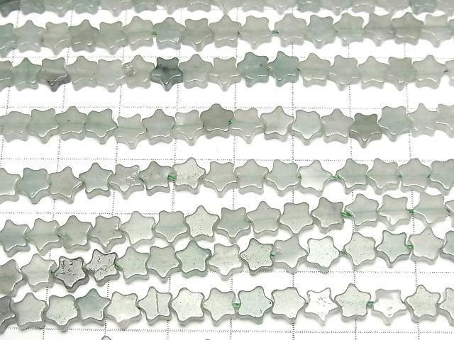 [Video] Green Abetuline Star 6x6mm 1strand beads (aprx.14inch/35cm)