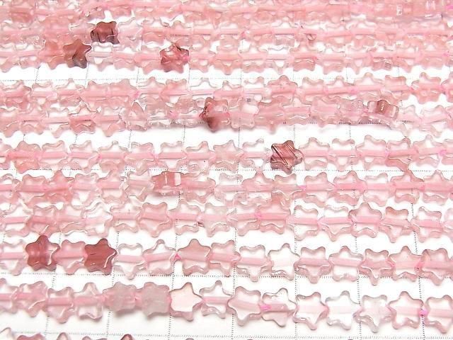 [Video] Cherry Quartz Glass Star 6x6mm 1strand beads (aprx.14inch/35cm)