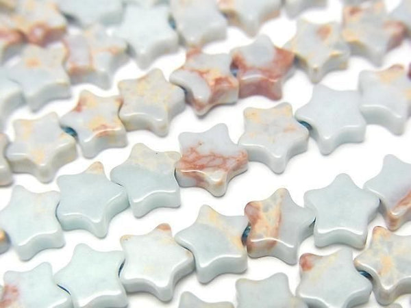 [Video] Pastel blue color Kaolinite star 6x6mm 1strand beads (aprx.14inch/35cm)