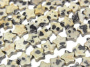 [Video] Dalmatian Jasper Star 6x6mm 1strand beads (aprx.14inch/35cm)