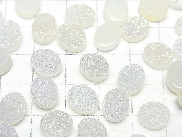 [Video] Druzy Agate Oval Cabochon 10x8mm AB Coating 3pcs