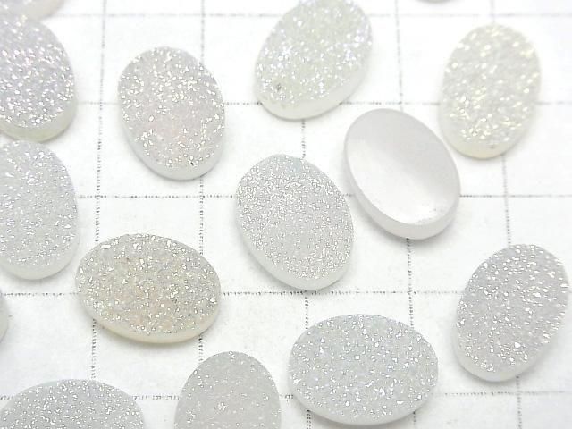 [Video] Druzy Agate Oval Cabochon 14x10mm AB Coating 2pcs