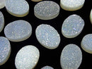 [Video] Druzy Agate Oval Cabochon 18x13mm AB Coating 1pc