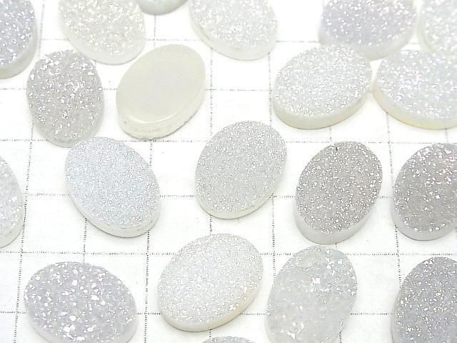 [Video] Druzy Agate Oval Cabochon 18x13mm AB Coating 1pc
