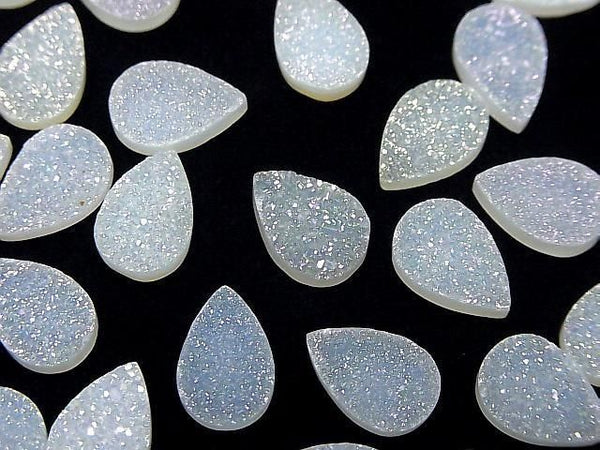 [Video] Druzy Agate Pear Shape Cabochon 12x8mm AB Coated 3pcs