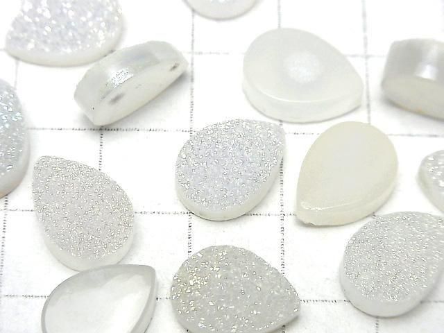 [Video] Druzy Agate Pear Shape Cabochon 14x10mm AB Coated 2pcs