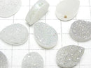 [Video] Druzy Agate Pear Shape Cabochon 18x13mm AB Coating 1pc