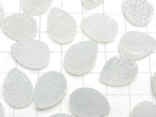 [Video] Druzy Agate Pear Shape Cabochon 18x13mm AB Coating 1pc