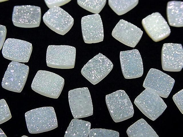 [Video] Druzy Agate Rectangle Cabochon 8x6mm AB Coated 5pcs
