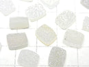 [Video] Druzy Agate Rectangle Cabochon 10x8mm AB Coated 3pcs