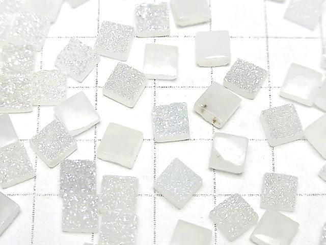 [Video] Druzy Agate Square Cabochon 6x6mm AB Coated 5pcs