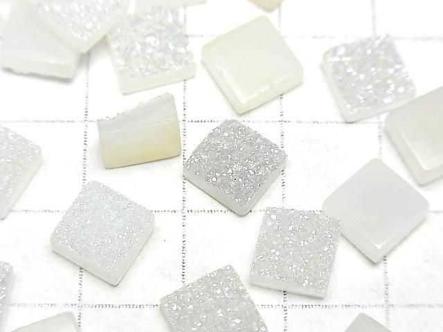 [Video] Druzy Agate Square Cabochon 8x8mm AB Coated 3pcs