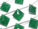 [Video]High Quality Green Onyx AAA Diamond Shape 14x14mm 1strand (6pcs)