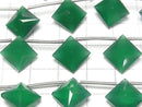 [Video]High Quality Green Onyx AAA Diamond Shape 14x14mm 1strand (6pcs)