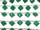 [Video]High Quality Green Onyx AAA Diamond Shape 14x14mm 1strand (6pcs)