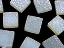 [Video] Druzy Agate Square Cabochon 12x12mm AB Coating 1pc