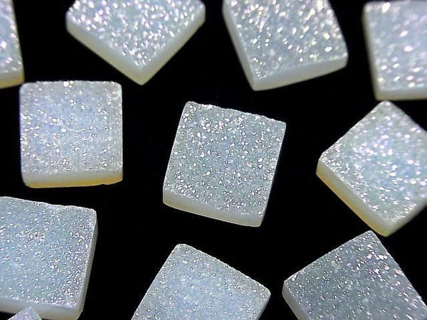 [Video] Druzy Agate Square Cabochon 12x12mm AB Coating 1pc