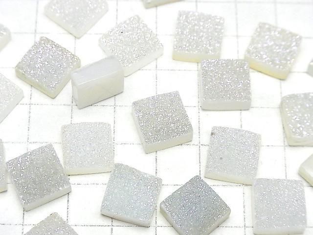 [Video] Druzy Agate Square Cabochon 12x12mm AB Coating 1pc
