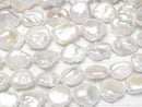 [Video] Fresh Water Pearl Keshi Pearl AA++ Baroque 13-19mm White 1strand beads (aprx.15inch/37cm)