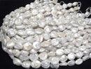 [Video] Fresh Water Pearl Keshi Pearl AA++ Baroque 13-19mm White 1strand beads (aprx.15inch/37cm)
