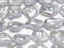 [Video] Fresh Water Pearl Keshi Pearl AA++ Baroque 18-24mm Silver 1strand beads (aprx.15inch/37cm)