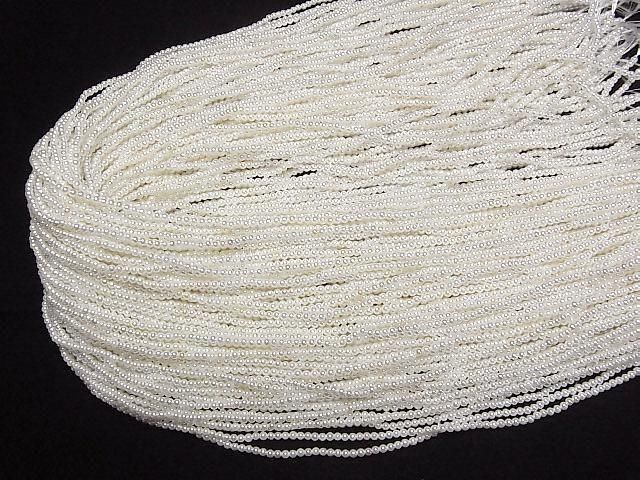 [Video]Shell Pearl White Round 2mm 1strand beads (aprx.15inch/38cm)
