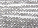 [Video]Shell Pearl Silver Round 3mm 1strand beads (aprx.15inch/38cm)