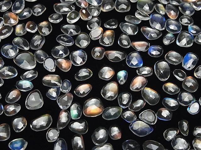 [Video]High Quality Andesine Labradorite AA++ Loose stone Freeform Single Sided Rose Cut 5pcs