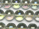 [Video] Green Flash Crystal (Smelted Quartz) Round 12mm 1strand beads (aprx.15inch/36cm)