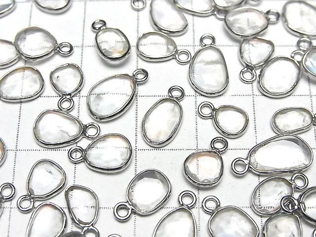 [Video]High Quality Andesine Labradorite AA++ Bezel Setting Freeform Rose Cut [One Side] Silver925 5pcs