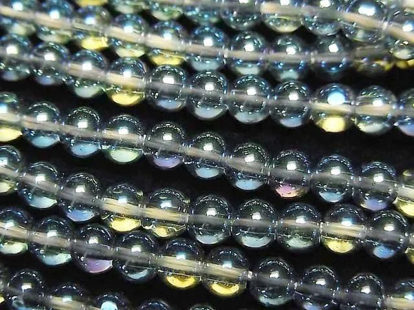 [Video] Blue Green Flash Crystal (Smelted Quartz) Round 4mm 1strand beads (aprx.15inch/36cm)
