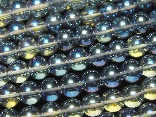 [Video] Blue Green Flash Crystal (Smelted Quartz) Round 6mm 1strand beads (aprx.15inch/36cm)