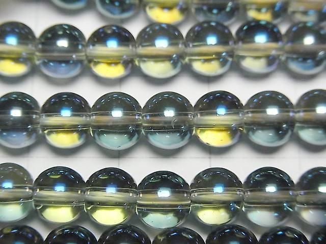 [Video] Blue Green Flash Crystal (Smelted Quartz) Round 6mm 1strand beads (aprx.15inch/36cm)