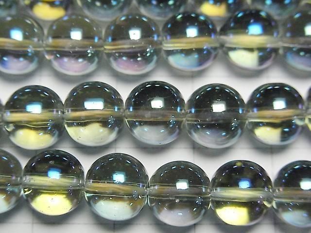[Video] Blue Green Flash Crystal (Smelted Quartz) Round 8mm 1strand beads (aprx.15inch/36cm)
