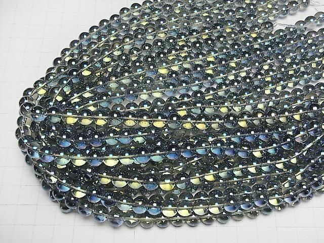 [Video] Blue Green Flash Crystal (Smelted Quartz) Round 8mm 1strand beads (aprx.15inch/36cm)