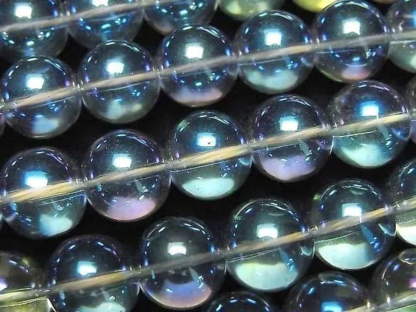[Video] Blue Green Flash Crystal (Smelted Quartz) Round 10mm 1strand beads (aprx.15inch/36cm)