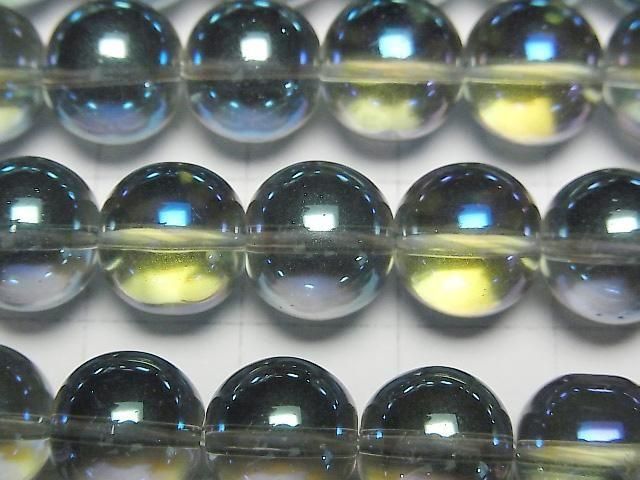 [Video] Blue Green Flash Crystal (Smelted Quartz) Round 10mm 1strand beads (aprx.15inch/36cm)