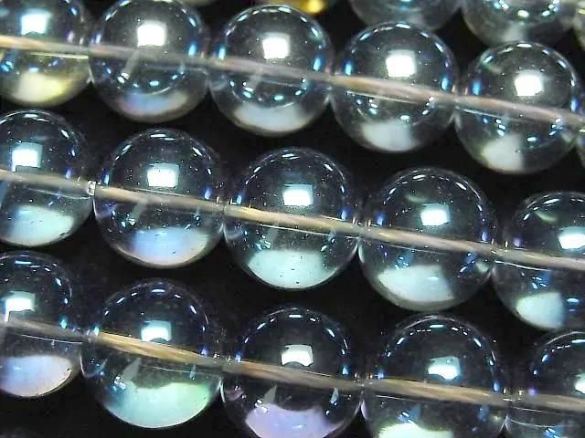 [Video] Blue Green Flash Crystal (Smelted Quartz) Round 12mm 1strand beads (aprx.15inch/36cm)