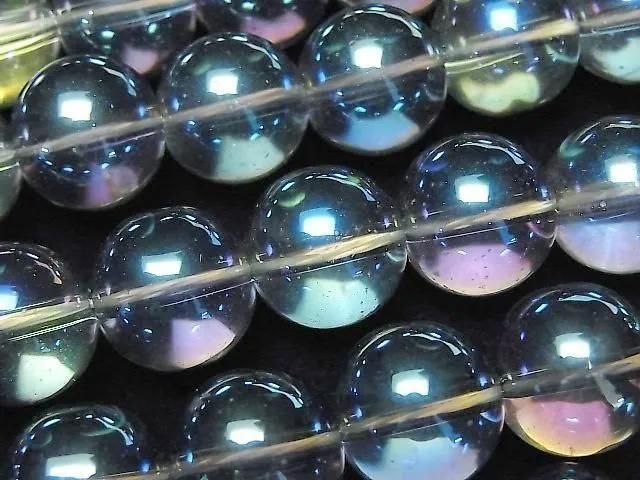 [Video] Blue Green Flash Crystal (Smelted Quartz) Round 14mm 1strand beads (aprx.14inch/35cm)