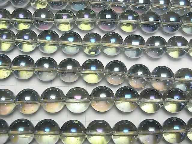 [Video] Blue Green Flash Crystal (Smelted Quartz) Round 14mm 1strand beads (aprx.14inch/35cm)