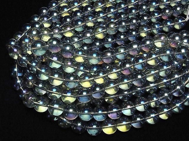 [Video] Blue Green Flash Crystal (Smelted Quartz) Round 14mm 1strand beads (aprx.14inch/35cm)